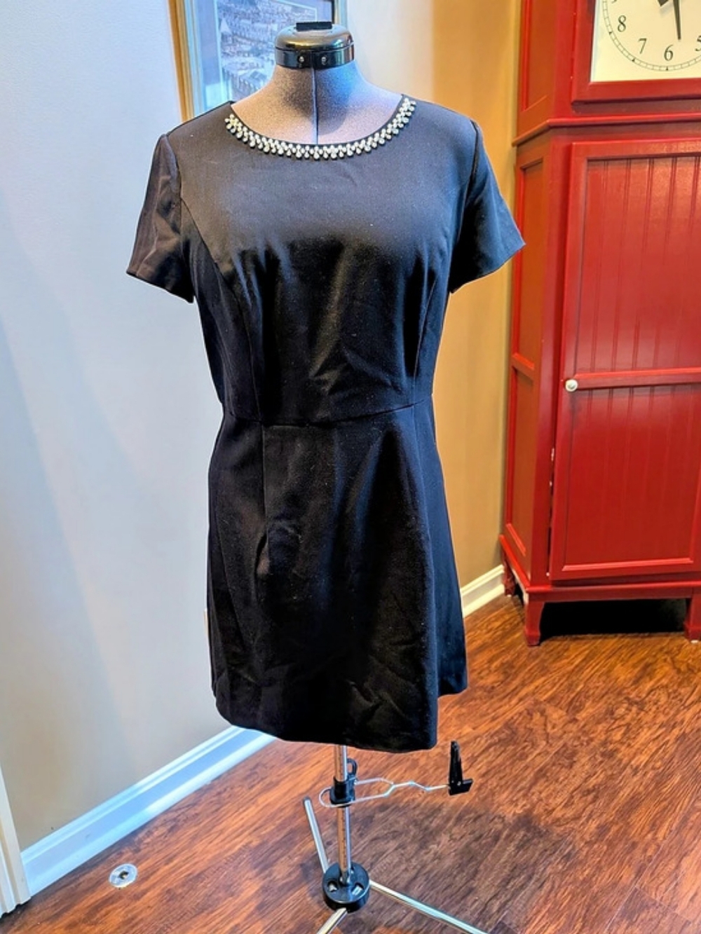 KensieBlack Embellished Neck Mini Dress Like New